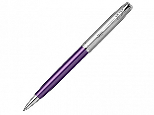 Шариковая ручка Parker Sonnet Essentials Violet SB Steel CT, цвет чернил black, перо: M, в подарочной упаковке. — РПК «Прогресс»