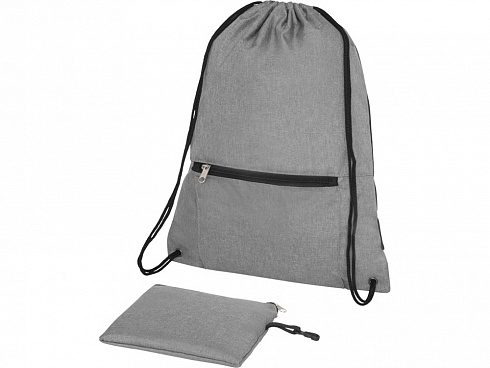 Складной рюкзак со шнурком Coss, heather medium grey — РПК «Прогресс»