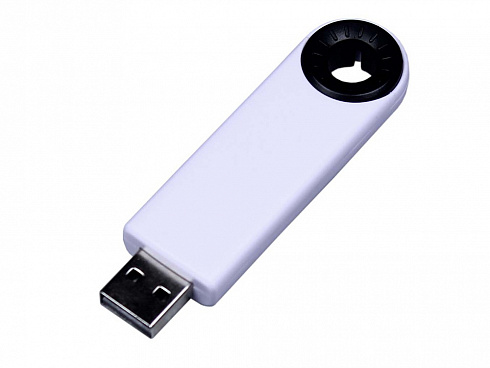 USB-флешка промо на 64 Гб прямоугольной формы, выдвижной механизм, черный — РПК «Прогресс»