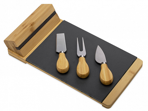 Набор для сыра из сланцевой доски и ножей Bamboo collection Taleggio — РПК «Прогресс»