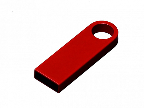 USB 2.0-флешка на 64 Гб с мини чипом и круглым отверстием, красный — РПК «Прогресс»