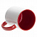 Кружка для сублимации, 330 мл, d=82 мм, стандарт А, белая, красная внутри, красная ручка