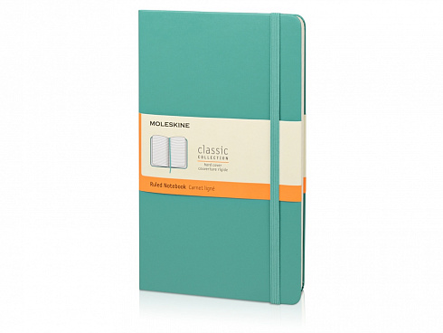 Записная книжка Moleskine Classic (в линейку) в твердой обложке, Large (13х21см), морская волна — РПК «Прогресс»