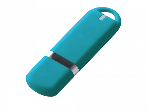 USB-флешка на 32 ГБ с покрытием soft-touch, голубой — РПК «Прогресс»