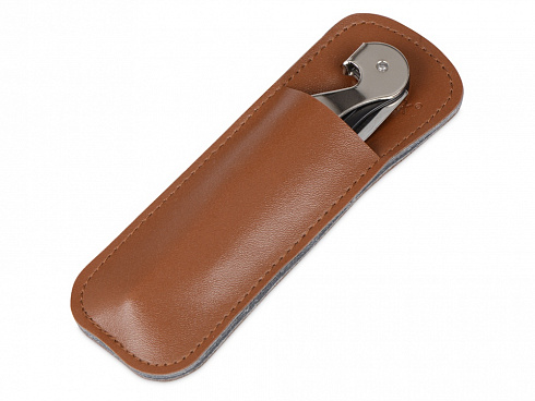 Футляр для штопора из искусственной кожи Corkscrew Case, коричневый — РПК «Прогресс»