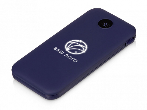 Внешний беспроводной аккумулятор с подсветкой лого Astro, 10000 mAh, темно-синий — РПК «Прогресс»