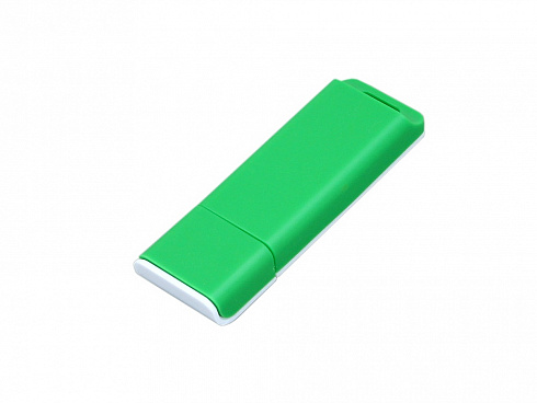 Флешка прямоугольной формы, оригинальный дизайн, двухцветный корпус, 32 Гб, зеленый/белый — РПК «Прогресс»