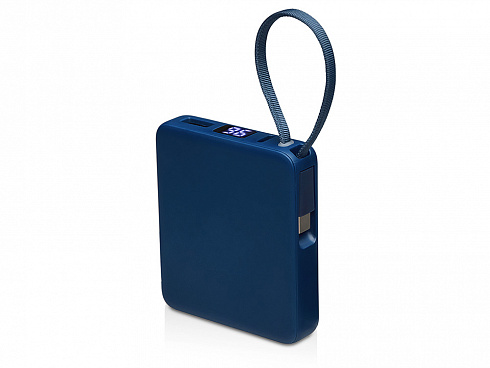 Внешний аккумулятор со встроенным кабелем USB-C Дэнси, 5000 мАч, темно-синий — РПК «Прогресс»