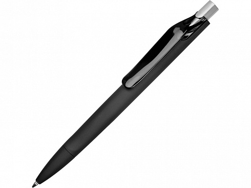 Ручка пластиковая шариковая Prodir ds6prr-Z75 софт-тач, черный с серебристой кнопкой — РПК «Прогресс»