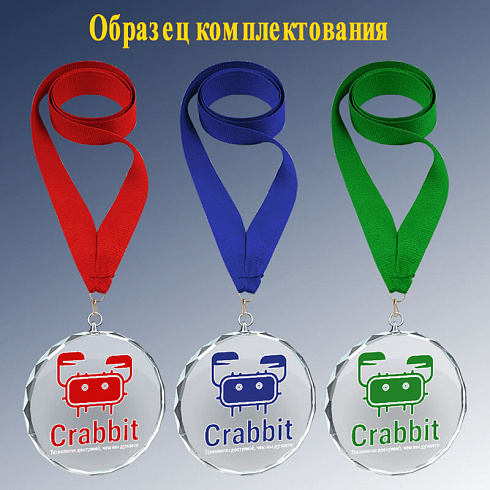 Медаль из стекла с цветной печатью