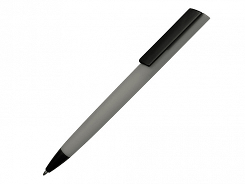 Ручка пластиковая soft-touch шариковая Taper, серый/черный — РПК «Прогресс»