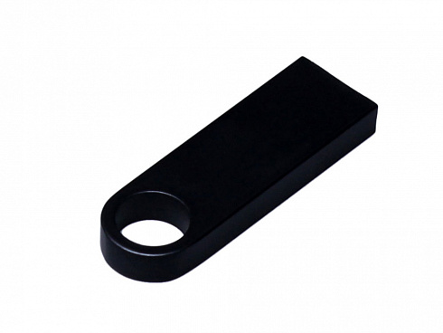 USB 2.0-флешка на 128 Гб с мини чипом и круглым отверстием, черный — РПК «Прогресс»
