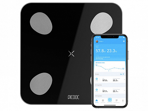 Умные диагностические весы Picooc Mini Lite Black (6924917717469), черный — РПК «Прогресс»