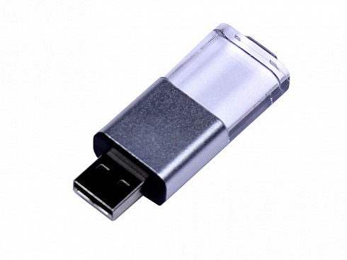 USB-флешка промо на 32 Гб прямоугольной формы, выдвижной механизм, черный — РПК «Прогресс»