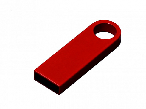 USB 2.0-флешка на 4 Гб с мини чипом и круглым отверстием, красный — РПК «Прогресс»