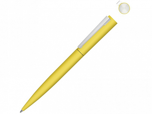 Металлическая шариковая ручка soft touch Brush gum, желтый — РПК «Прогресс»