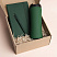 Набор подарочный OFFICEKIT: термос, ежедневник, ручка,  стружка, коробка, зелёный