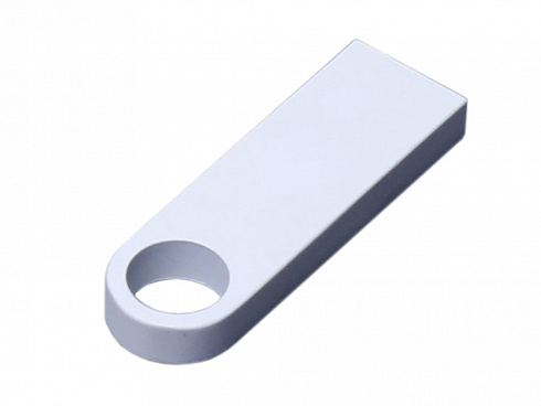 USB 2.0-флешка на 64 Гб с мини чипом и круглым отверстием, белый — РПК «Прогресс»