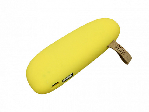 PB_Small_stone Универсальное зарядное устройство power bank в форме камня. 2600MAH. Желтый — РПК «Прогресс»