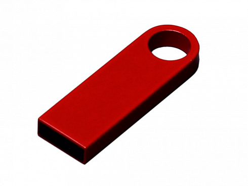 USB 2.0-флешка на 512 Мбайт с мини чипом и круглым отверстием, красный — РПК «Прогресс»