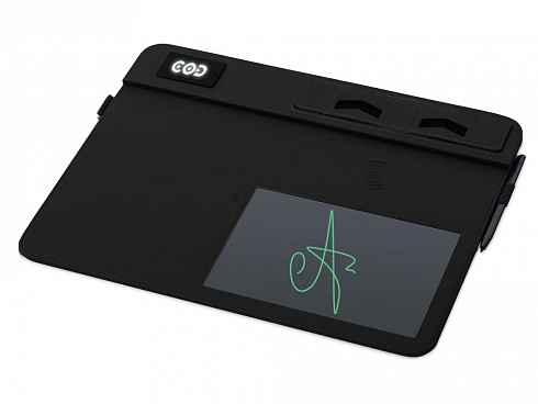 Многофункциональный коврик для мыши Multi Pad с беспроводной зарядкой и LCD экраном, 10 Вт, черный — РПК «Прогресс»