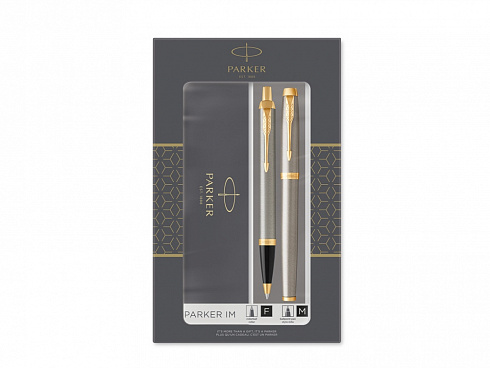 Набор Parker IM Core Brushed Metal GT: ручка шариковая, ручка роллер — РПК «Прогресс»
