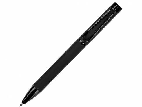 Металлическая шариковая ручка Black Lama, софт-тач, черный — РПК «Прогресс»