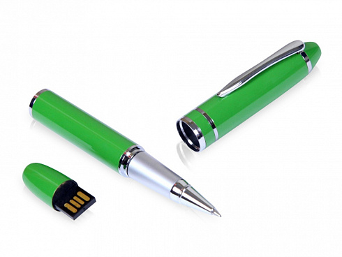 USB-флешка на 64 ГБ в виде ручки с мини чипом, зеленый — РПК «Прогресс»