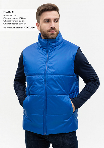 Жилет унисекс STAN утепленный таффета 210T,200, 84, Чёрный,  (20)  (60-62/5XL)