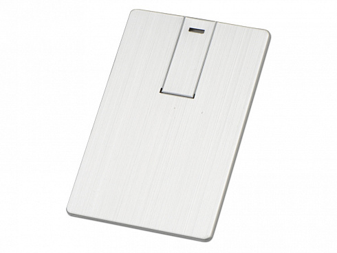 Флеш-карта USB 2.0 16 Gb в виде металлической карты Card Metal, серебристый — РПК «Прогресс»