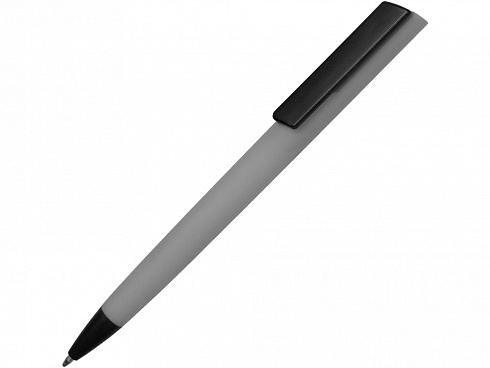 Ручка пластиковая soft-touch шариковая Taper, серый/черный — РПК «Прогресс»