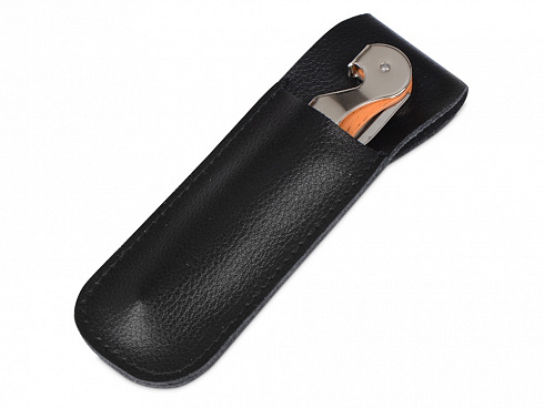 Футляр для штопора Leather Case из натуральной кожи, черный — РПК «Прогресс»
