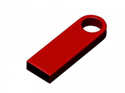 USB 2.0-флешка на 128 Гб с мини чипом и круглым отверстием, красный — РПК «Прогресс»