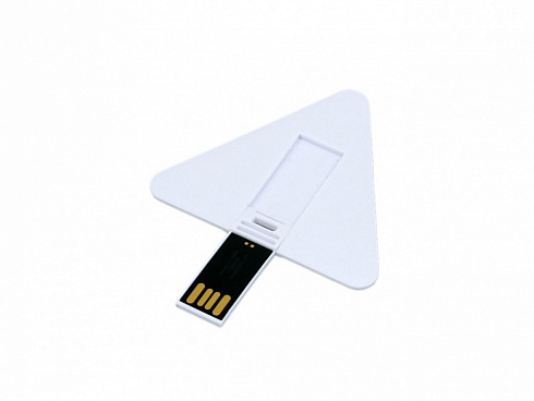 USB-флешка на 16 Гб в виде пластиковой карточки треугольной формы, белый — РПК «Прогресс»