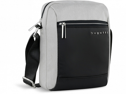 Сумка наплечная мужская BUGATTI СЕРА | SERA, светло-серая, полиэстер, 17х5,5х21 см, 1,5 л — РПК «Прогресс»