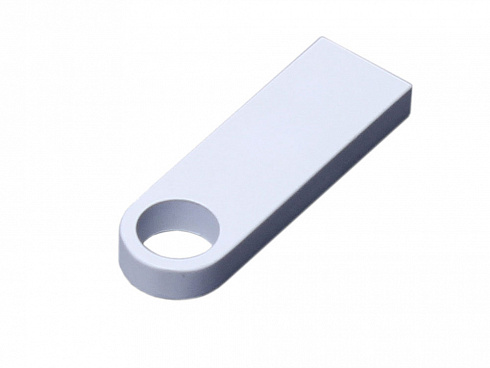 USB 2.0-флешка на 4 Гб с мини чипом и круглым отверстием, белый — РПК «Прогресс»