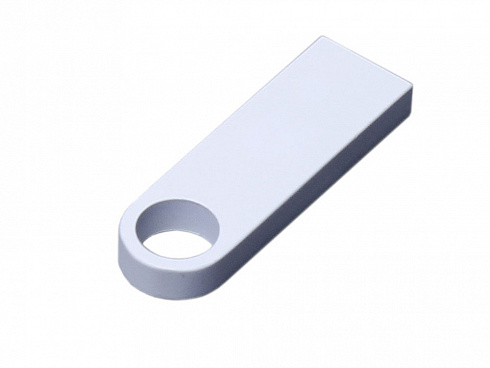 USB 2.0-флешка на 128 Гб с мини чипом и круглым отверстием, белый — РПК «Прогресс»