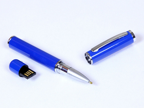 USB-флешка на 16 Гб в виде ручки с мини чипом, синий — РПК «Прогресс»