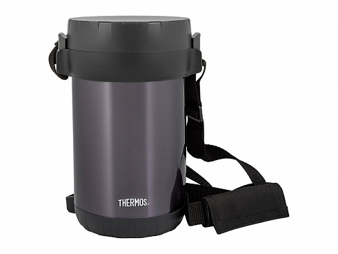 Термос из нерж.стали с пластиковыми контейнерами и ложкой тм THERMOS JBG-1800 Food Jar 1.8L, серый — РПК «Прогресс»