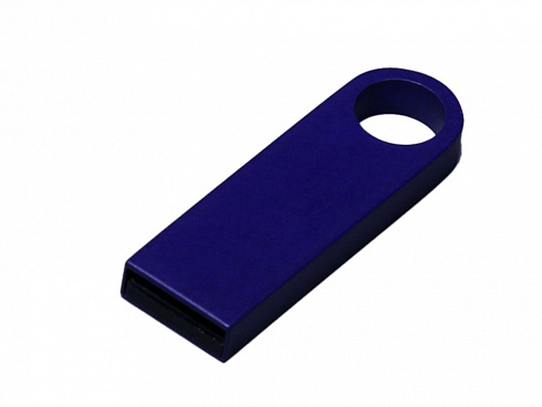 USB 2.0-флешка на 64 Гб с мини чипом и круглым отверстием, синий — РПК «Прогресс»