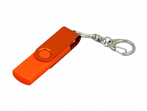 Флешка с поворотным механизмом, c дополнительным разъемом Micro USB, 16 Гб, оранжевый — РПК «Прогресс»