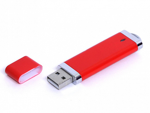 USB-флешка промо на 64 Гб прямоугольной классической формы, красный — РПК «Прогресс»