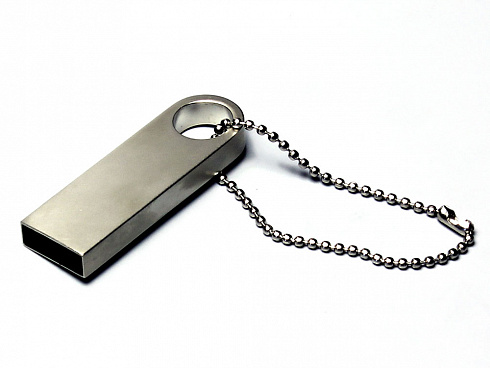 USB 2.0-флешка на 4 Гб с мини чипом и круглым отверстием, серебристый — РПК «Прогресс»