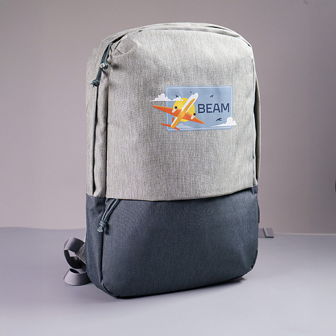Рюкзак "Beam", серый/оранжевый, 44х30х10 см, ткань верха: 100% полиэстер, подкладка: 100% полиэстер