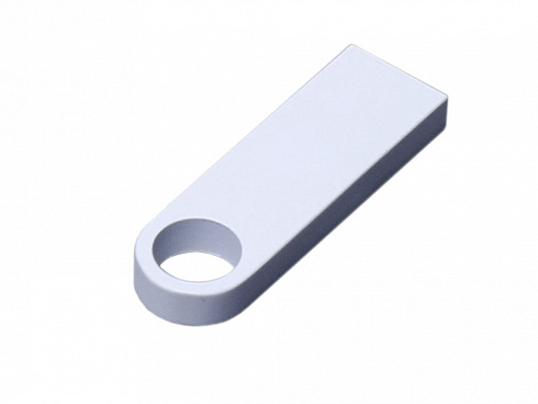 USB 3.0-флешка на 64 Гб с мини чипом и круглым отверстием, белый — РПК «Прогресс»