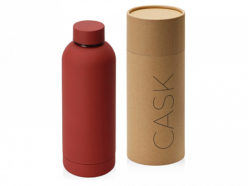 Вакуумная термобутылка Cask Waterline, soft touch, 500 мл, тубус, красный — РПК «Прогресс»