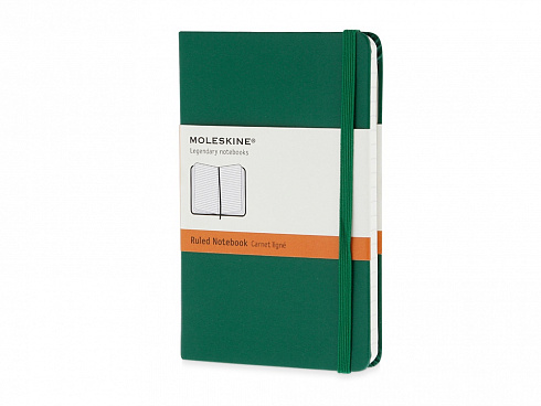 Записная книжка Moleskine Classic (в линейку) в твердой обложке, Pocket (9x14см), зеленый — РПК «Прогресс»