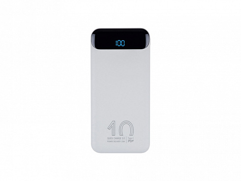RIVACASE VA2540 (10 000mAh), QC/PD 20W внешний аккумулятор с дисплеем, белый 12/48 — РПК «Прогресс»
