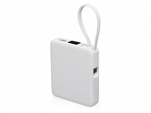Внешний аккумулятор со встроенным кабелем USB-C Дэнси, 5000 мАч, белый — РПК «Прогресс»