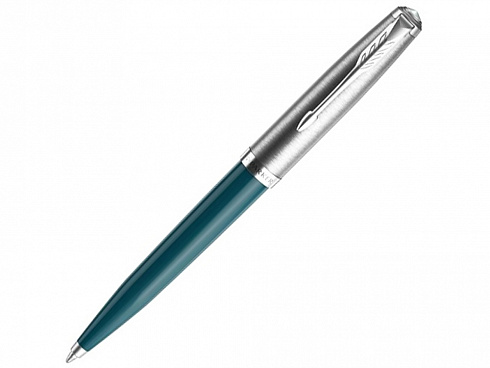 Шариковая ручка Parker 51 CORE TEAL BLUE CT, стержень: M, цвет чернил: black, в подарочной упаковке. — РПК «Прогресс»